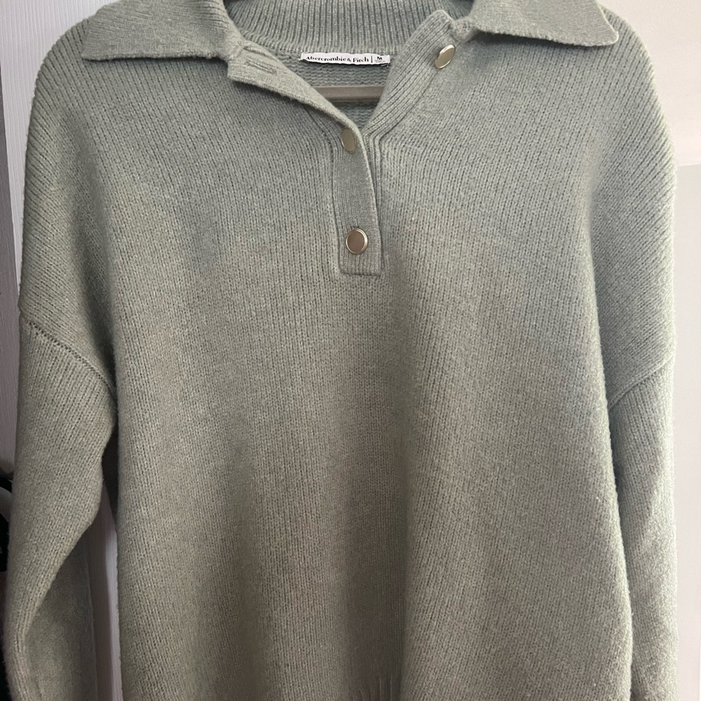 Abercrombie & Fitch Green Cowl Neck Sweater